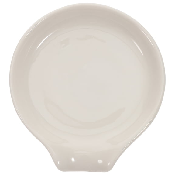 Porcelain Spoon Rest, Coffee Tea Spoon Rest Holder, White Ceramic Spoon Rest for Kitchen Home Restaurant Banquet ( 3.9 x 3.5 Inch Random Style )