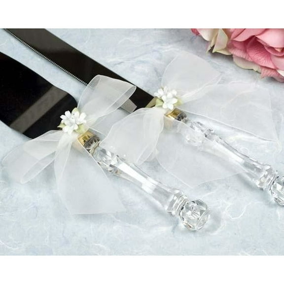 Porcelain Stephanotis Bouquet Wedding Cake Server Set