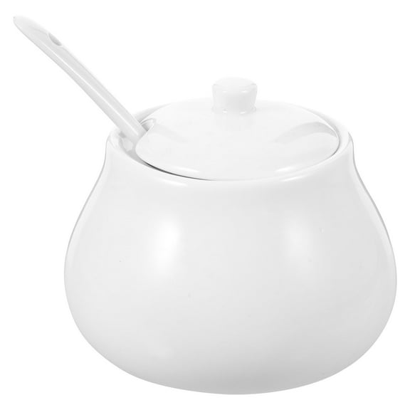 Porcelain Sugar Bowl with Lid - Large Capacity Salt Server and Coffee Bar Accessories