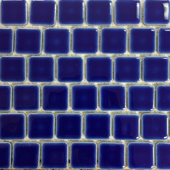 Porcelain Swimming Pool Waterline Tile - PEB-193 COBALT BLUE 1" X 1" 1.08 SQ FT Sheet, Pack of 2