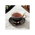 thumbnail image 1 of Porcelain Tea Cup & Saucer Set,Trim, 7oz, With Spoon - British Style Tea Cups For Tea Party, Home Decor, Gift For Tea Lovers, 1 of 9