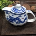 thumbnail image 1 of Porcelain Teapot, 17oz Tea Pot with Removable Stainless Steel Filter Chinses Blue and White Glaze Water Kettle, 1 of 7