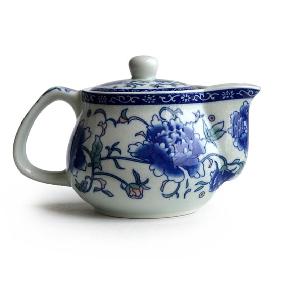 Porcelain Teapot, 9oz Tea Pot with Stainless Steel Filter Classical Chinese Penoy Flower