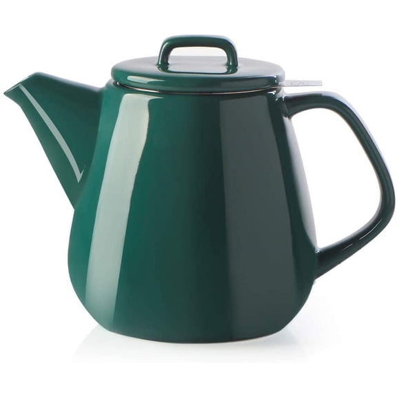 Porcelain Teapot with Removable Stainless Steel Infuser,Microwave & Dishwasher Safe Tea Pots for Loose Tea,Tea Infuser Pots for Chrismas Women Gift (30oz Jade)