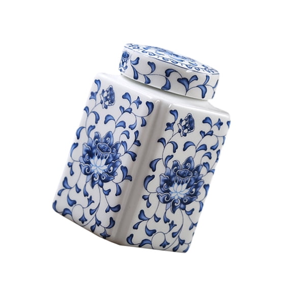 Porcelain Temple Jar with Traditional Chinese Pattern Ceramics Gingers Jar for Elegant Home Display