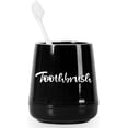 thumbnail image 1 of Porcelain Toothbrush Holder for Bathroom Vanity and Countertop, Brushing Holder Easy Cleaning (Black), 1 of 5