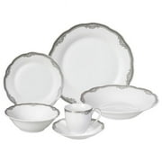 Porcelain Wavy Edge Dinnerware Set- 24 Piece Service for 4 by Lorren Home Trends Elizabeth Design