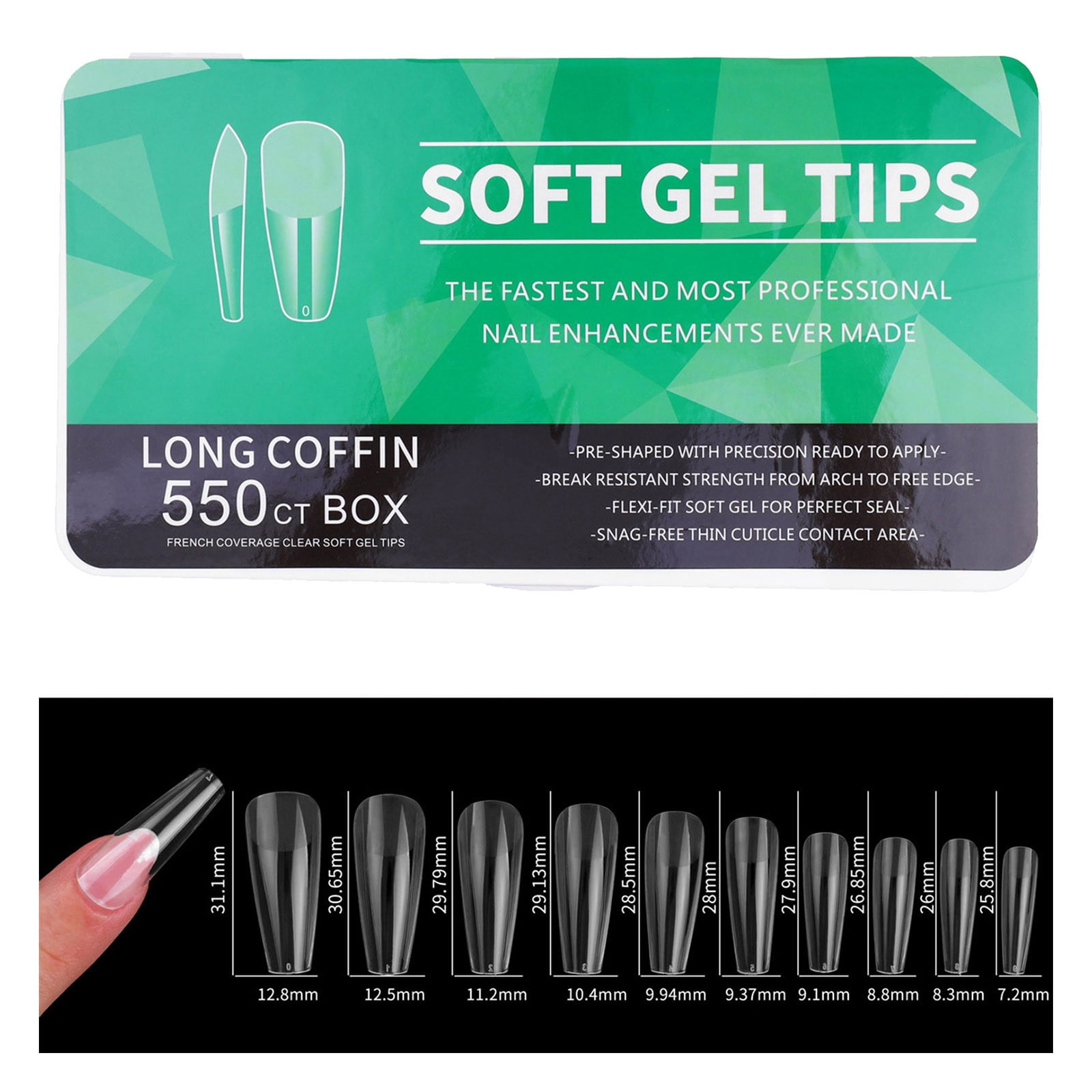 Porcelain White Nail Nail Thin Non Scrub With Long Drop Almond Non