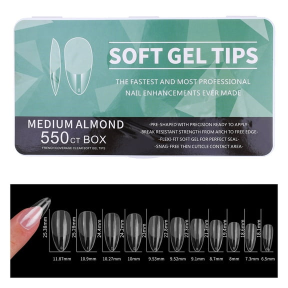 Porcelain White Nails Thin Almond Shape Long Drop Non Abrasive Manicure Tips