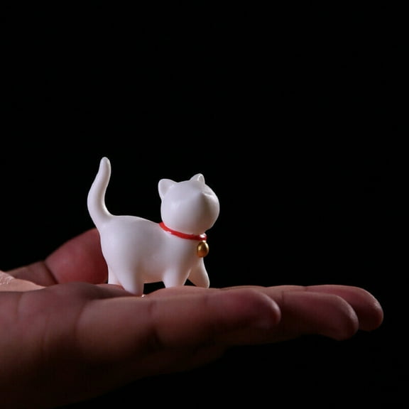 Porcelain cat tea pet decoration cute animal tea play cute -