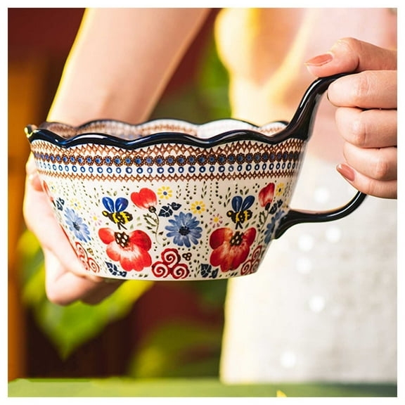 Porcelain soup bowls with handle for the kitchen,1000ML salad bowls, ramen bowl, noodle bowl for noodles, stew, salad, fruit, soup