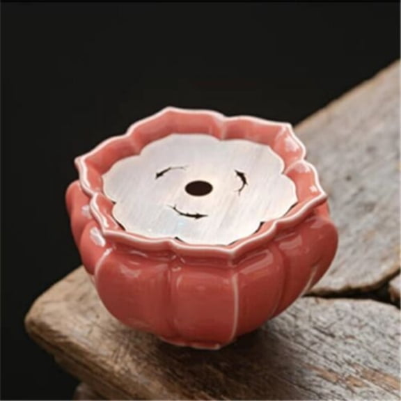 Porcelain stand Teapot Reservoir pot pad Lotus design Copper filter -