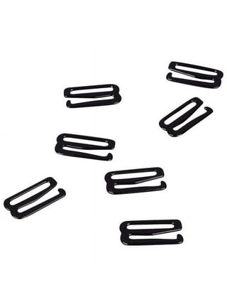 Black Nylon Coated Metal Replacement Bra Strap Slide and Ring Set - 3/4  (18mm) Opening - (2 Rings - 2 Slides)