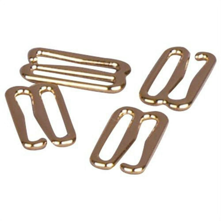 Porcelynne Gold Metal Alloy Replacement Bra Strap Slide Hook - 3/8 (10mm)  Opening - 4 (4 Pieces)