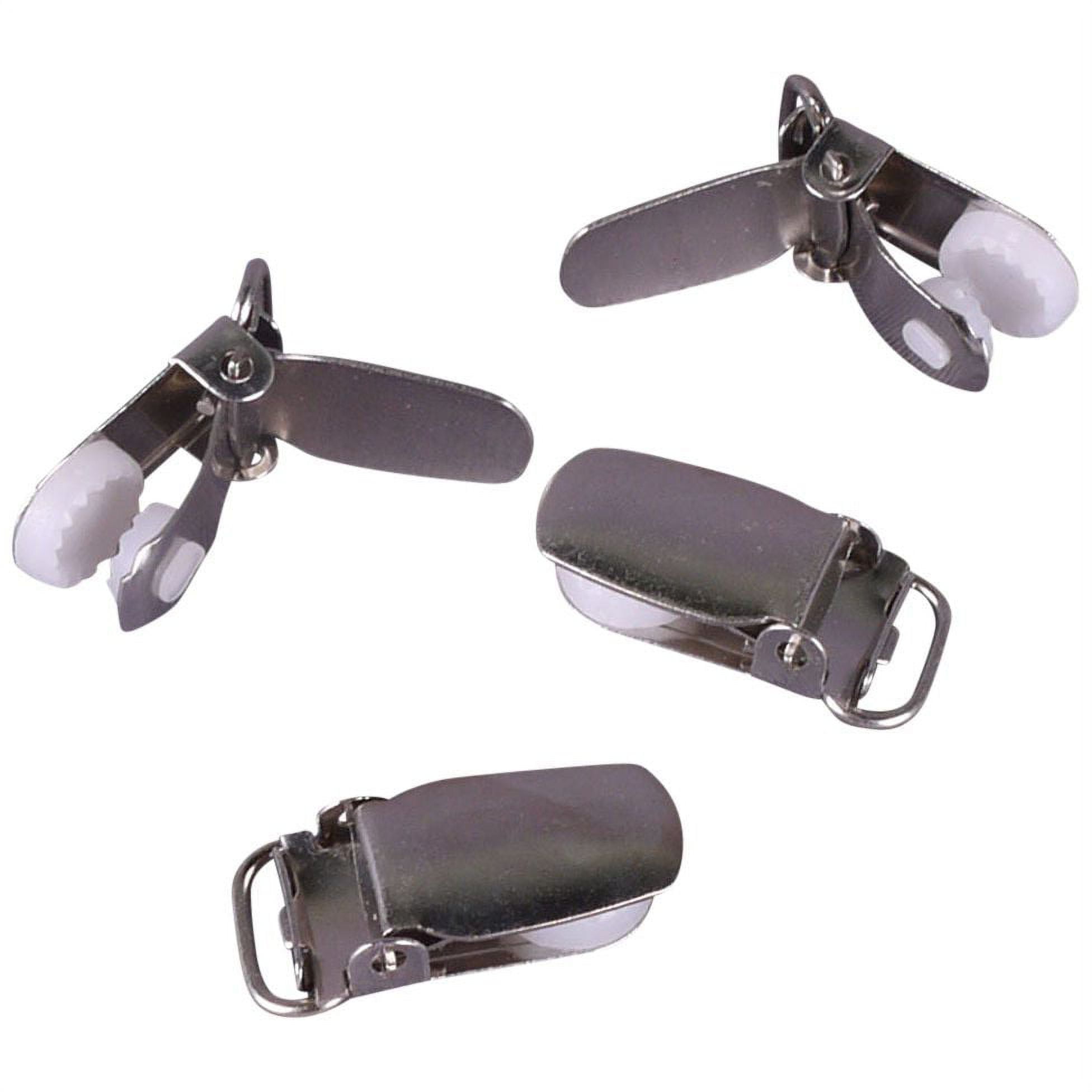 Porcelynne Nickle Free Metal Suspender Clips/Pacifier Clips with Plastic  Insert - 3/8 or 10mm - 10 Pairs (20 Pieces)