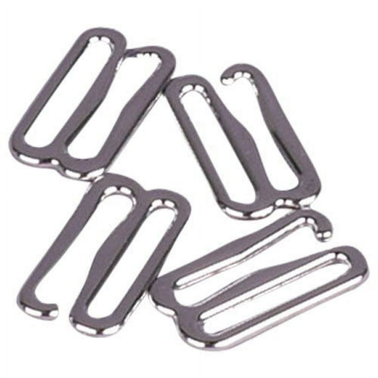 Porcelynne Silver Metal Alloy Replacement Bra Strap Slide Hook - 5/8  (16mm) Opening - 20 (20 Pieces) 