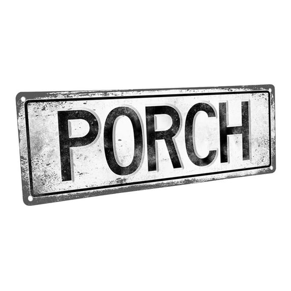 Porch 4"x12" Metal Sign, Wall Décor for Porch, Patio, and Deck