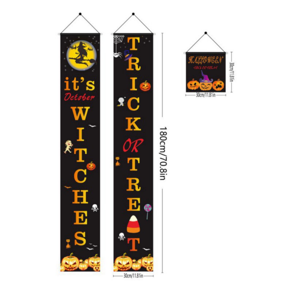 Halloween Türbanner Set - Bunte Couplets Für Gruselige Haustür-Dekoration