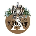 thumbnail image 1 of Porch Decoration 26 Letter Welcome Sign with Last Name Year Round Front Door Wreath Decorative Hanging Plaques In Front Of The Door, 1 of 3