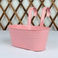 thumbnail image 1 of Porch Decorations Outdoor, 12inOval Metal Planter, Garden HooksforHanging, Pink Bucket, Hanging Outdoor Decor, Outdoor Garden Planters, Metal Outdoor Decor, 1 of 9
