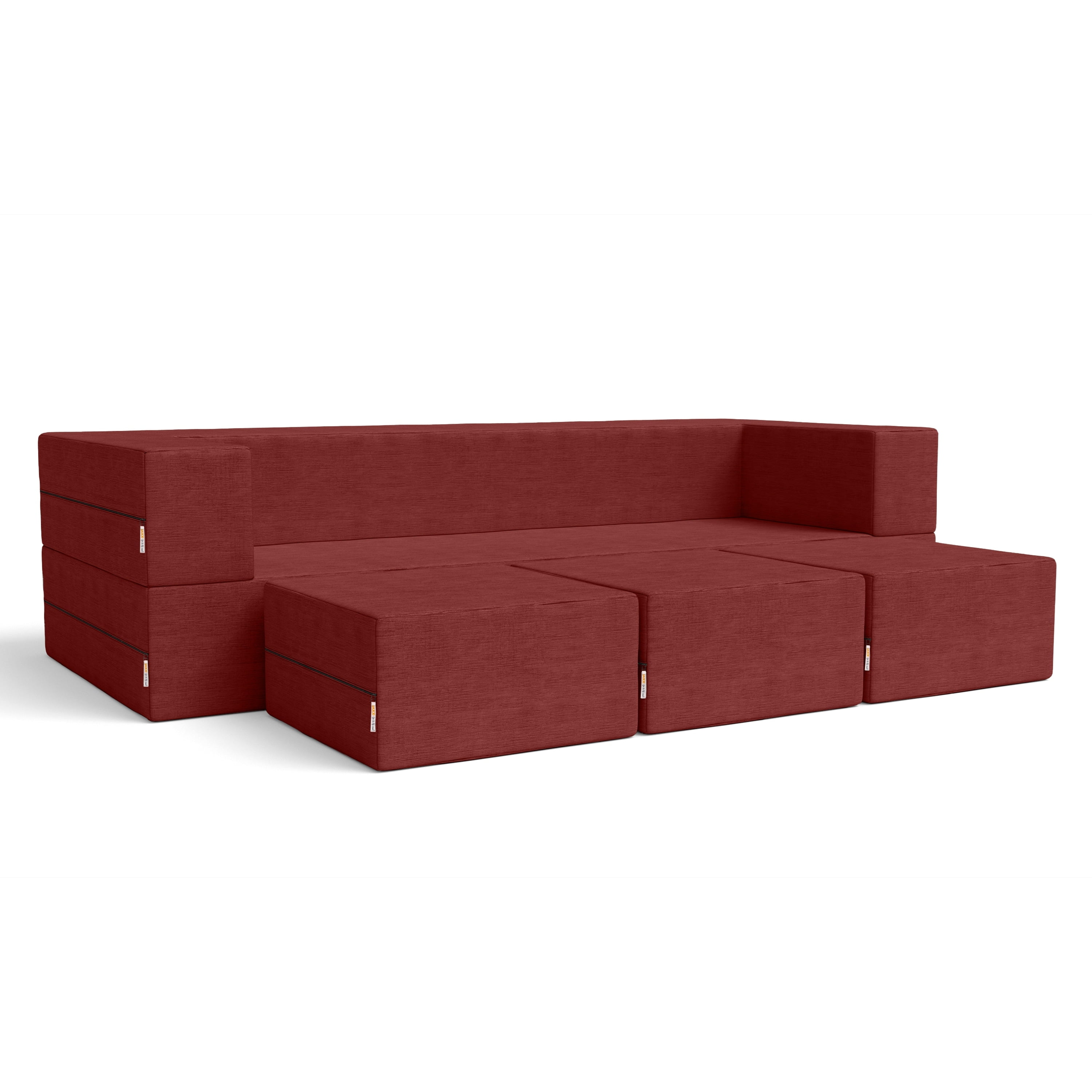 Porch & den california king 2024 convertible sleeper sofa and ottomans