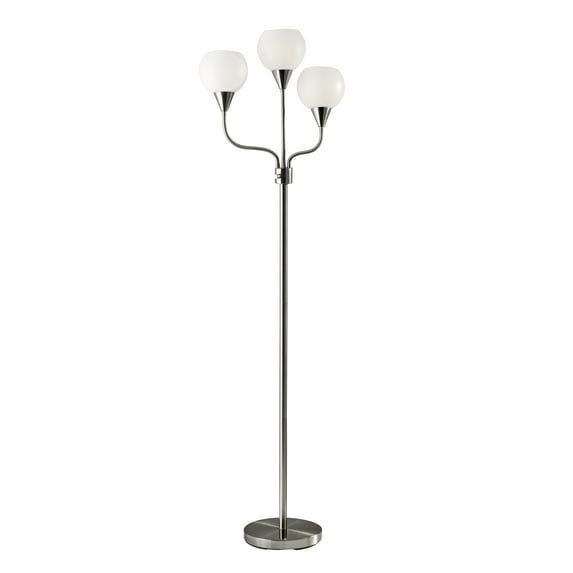 Porch & Den Cambronne Brushed Steel 3-Arm Tree Floor Lamp