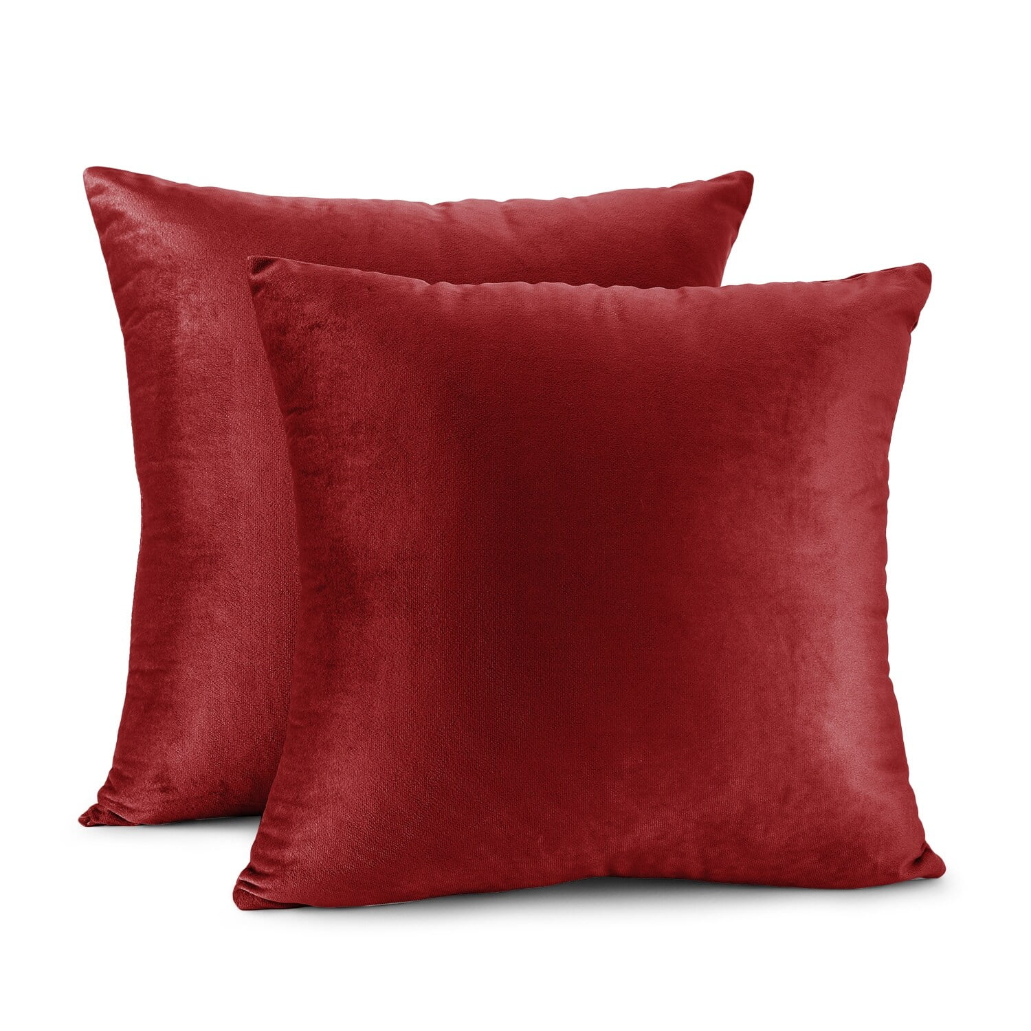 Cherry Red Velvet 18" x 18" Throw Pillow Covers, Set of 2