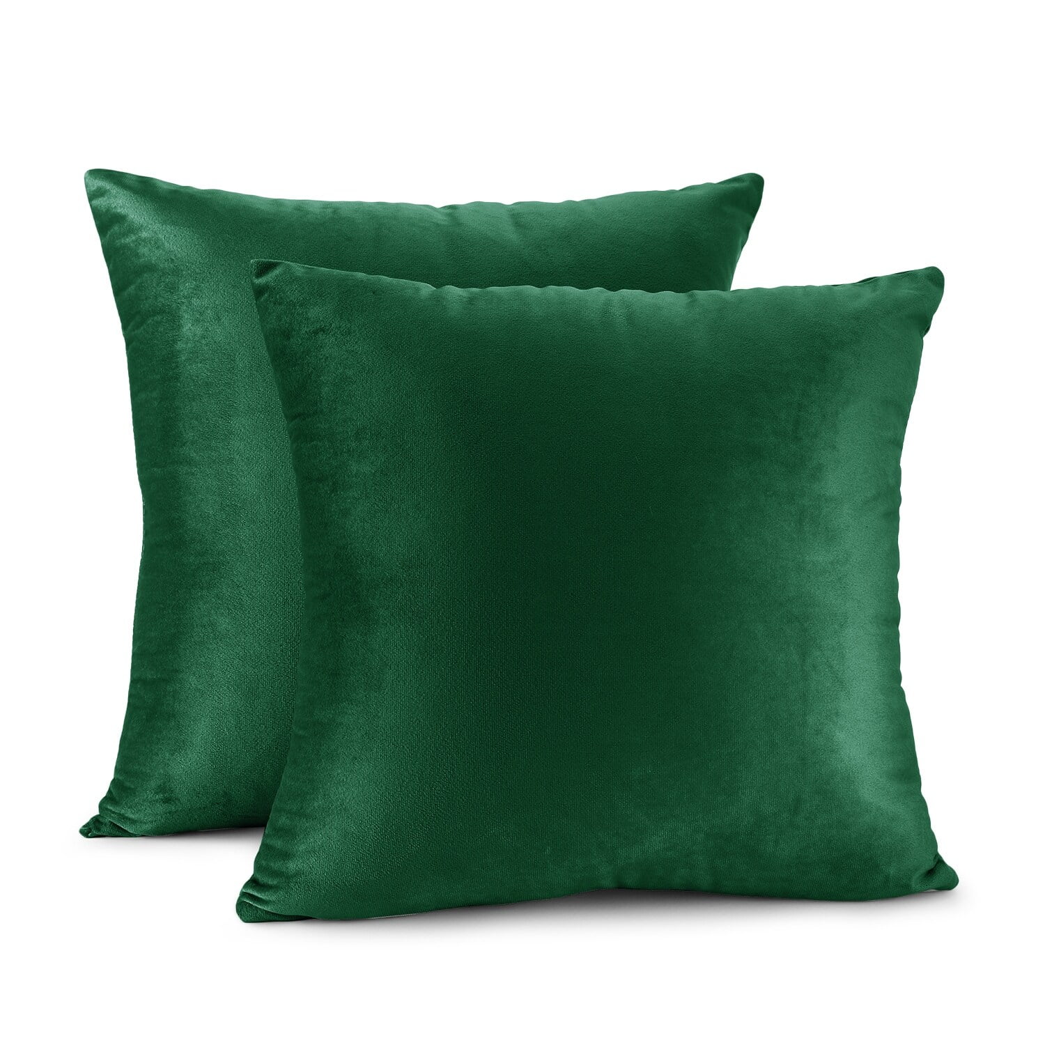 Hunter Green Velvet 20" x 20" Euro Pillow Covers Set