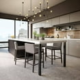 thumbnail image 1 of Porch & Den  Fairfield Counter Stool Warm Grey Faux Leather / Dark Brown Metal Powder Coated, Textured Faux Leather Faux Leather, 1 of 8
