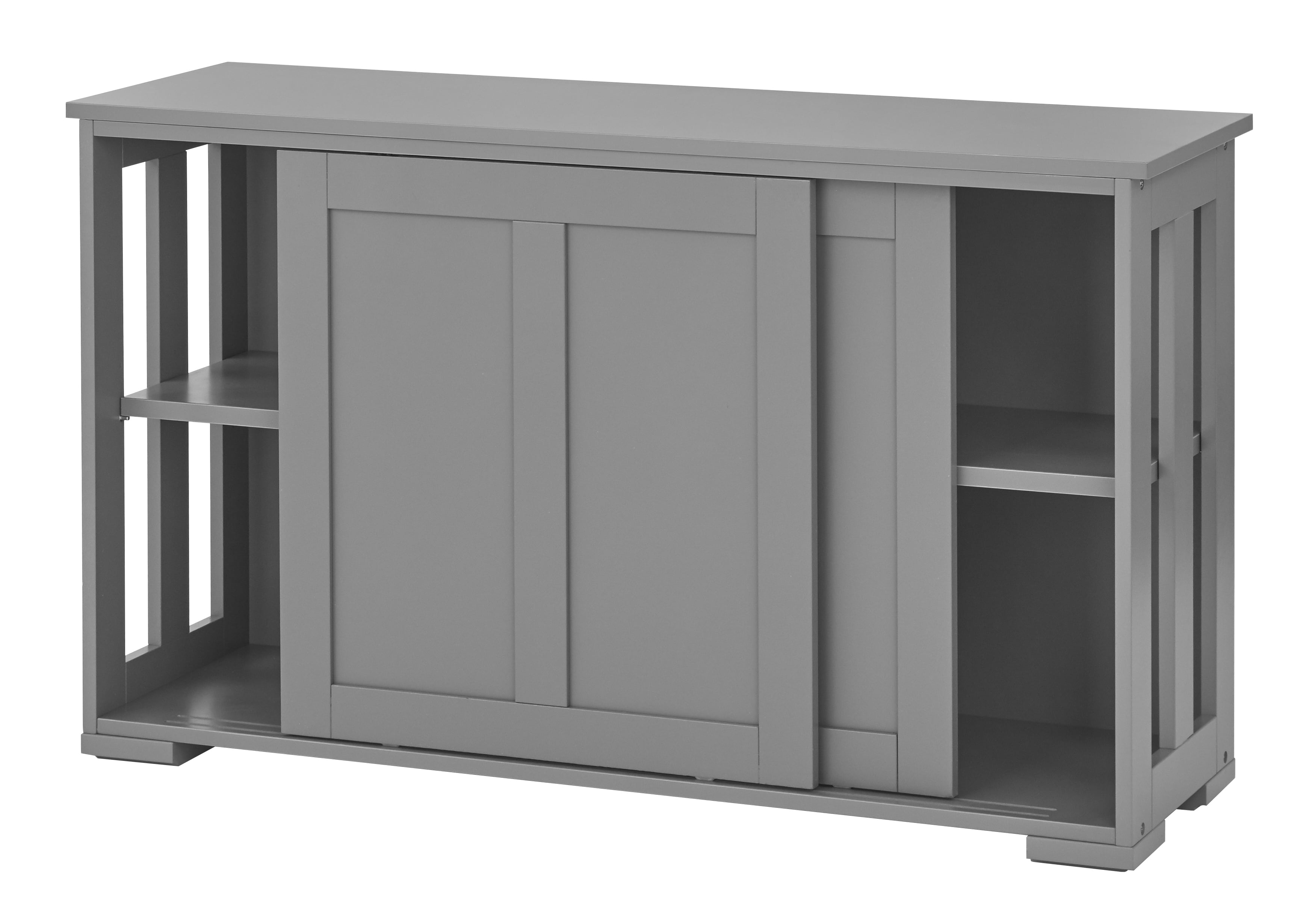 Porch & Den  Jefferson Sliding Door Stackable Buffet/Sideboard Charcoal Grey Grey Finish