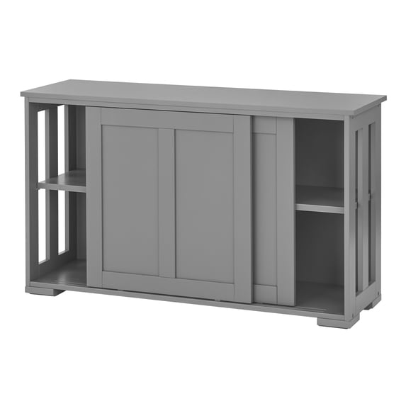 Porch & Den Jefferson Sliding Door Stackable Buffet/Sideboard Charcoal Grey Grey Finish