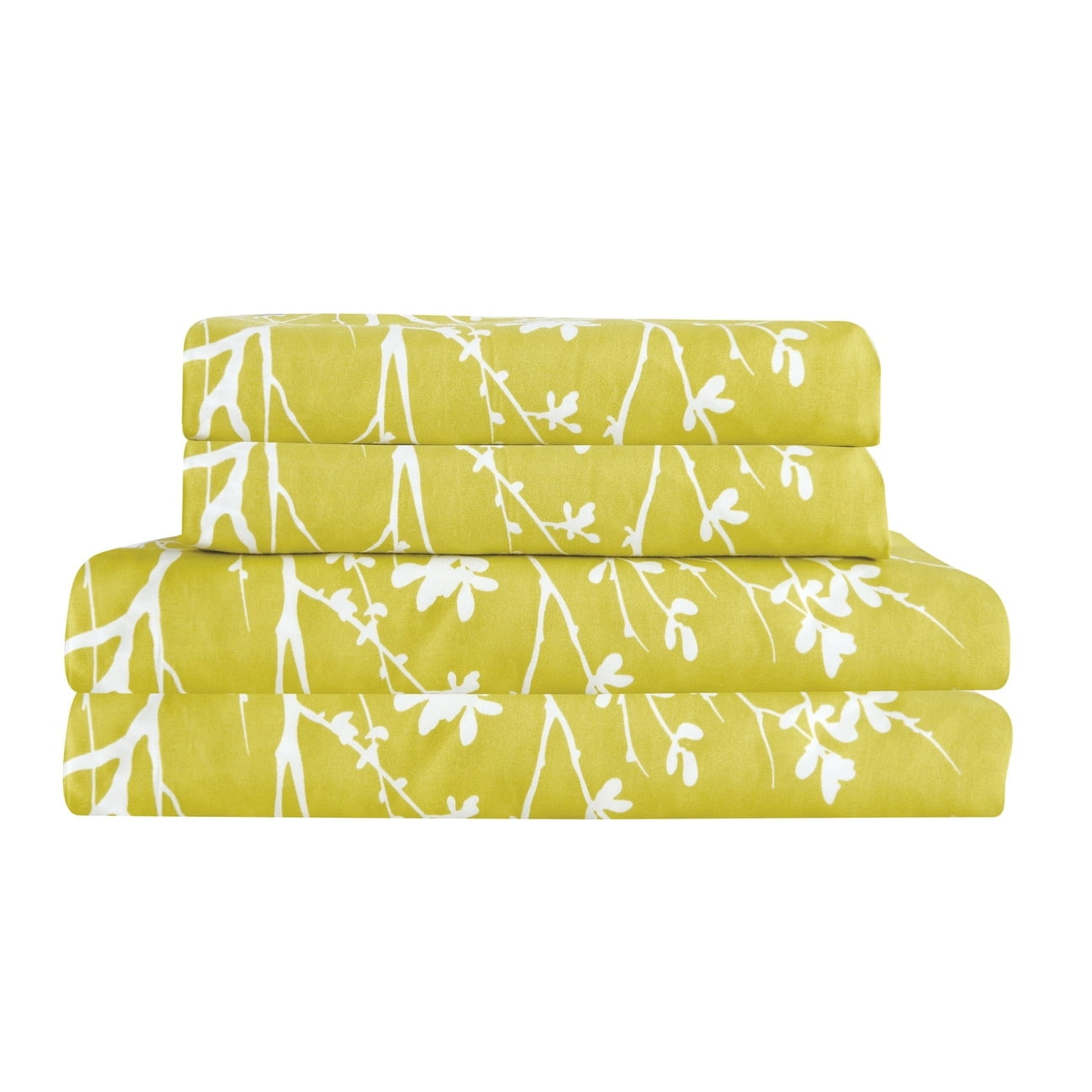 Selena Queen Yellow and White Microfiber Bed-in-a-Bag Set