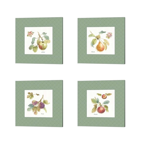 Porch & Den Kamen Lisa Audit 'Orchard Bloom Border' Canvas Art (Set of 4)