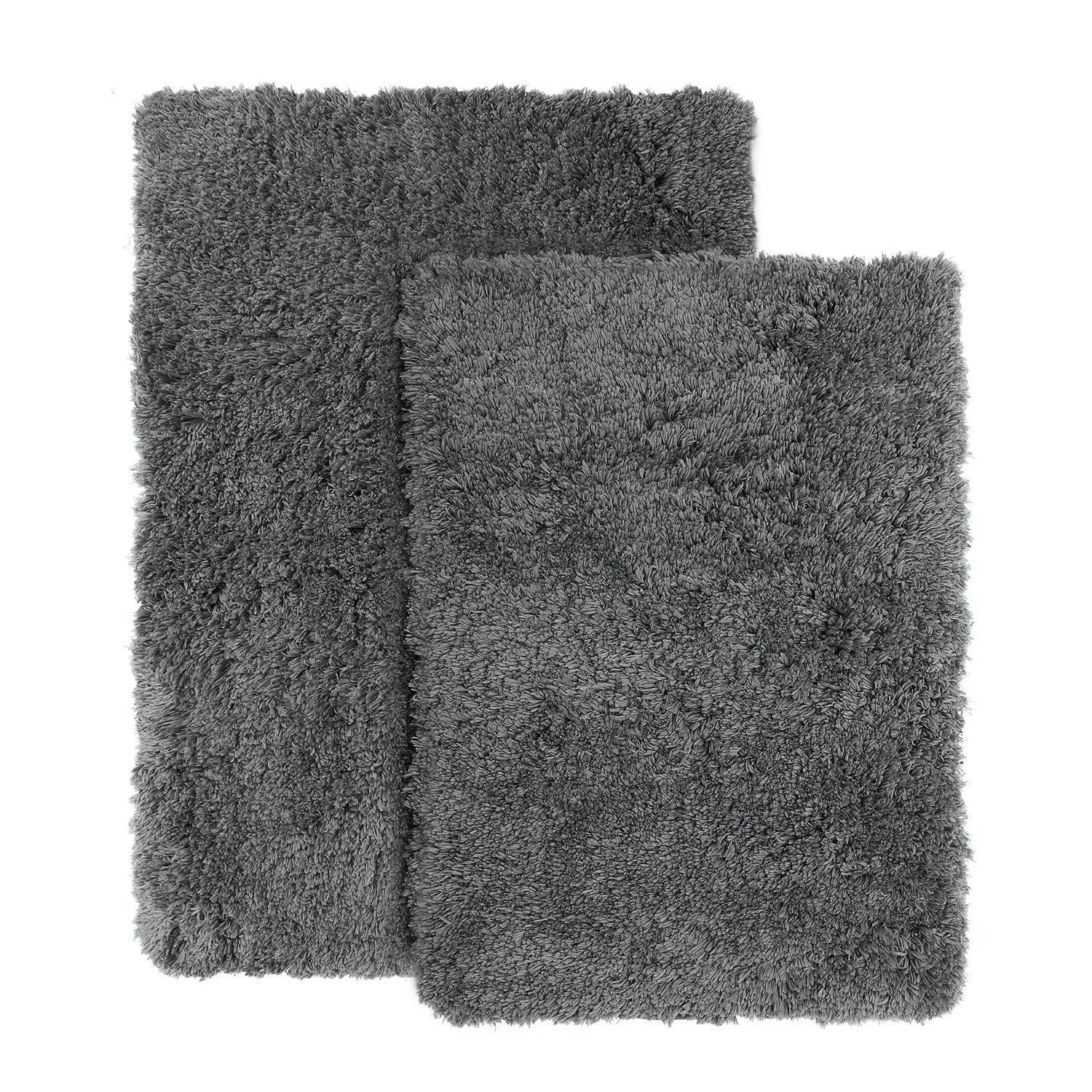 Porch & Den Lorena Shaggy/ Nonslip Rubber Backed Bath Rug Set Gray 2