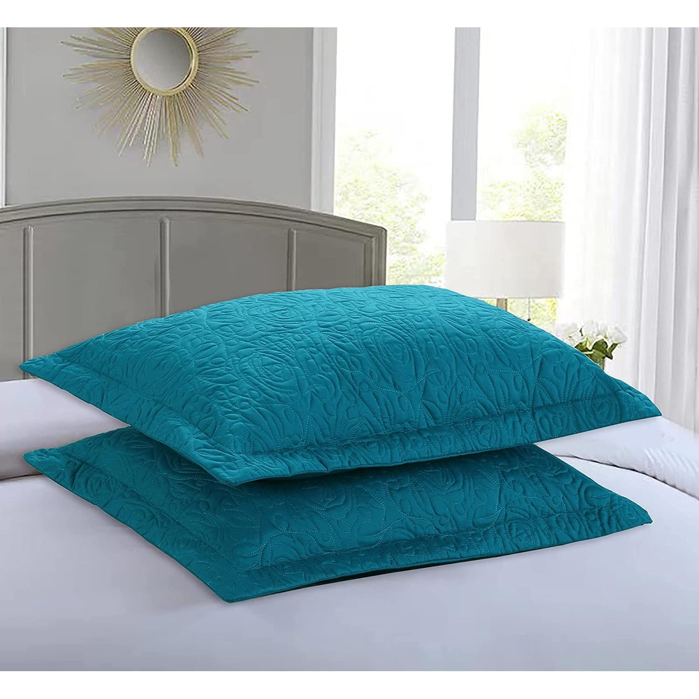 King Size Blush Embroidered Cotton Polyester Shams