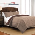 thumbnail image 1 of Porch & Den Martex Reversible Comforter Set Beige/Brown King 3 Piece, 1 of 5