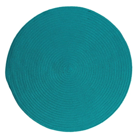 Porch & Den Oakland Reversible Indoor/ Outdoor Area Rug Turquoise 5' x 5' Round 5' Round Living Room,Kitchen,Patio N/A Oval Casual,Farmhouse,Cabin &