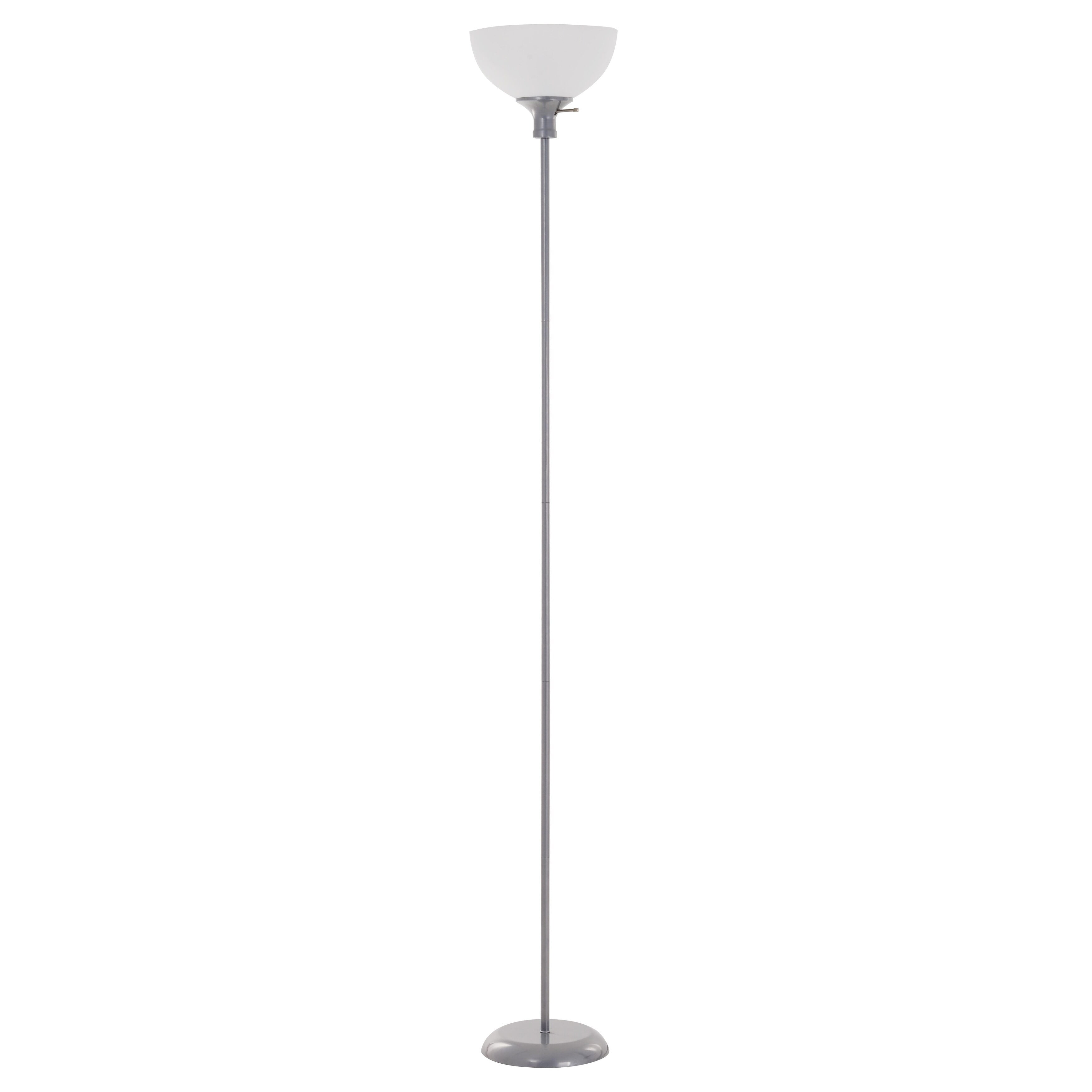 Silver Adjustable 3-Way Torchiere Floor Lamp