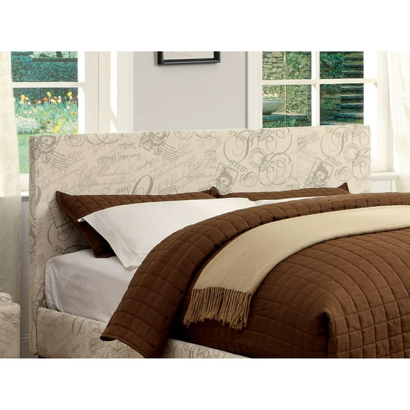 Porch Fabric Full/Queen World Travelled Pattern Headboard, Beige