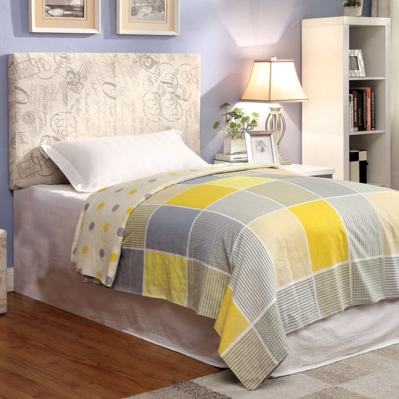 Porch Fabric Twin World Travelled Pattern Headboard, Beige