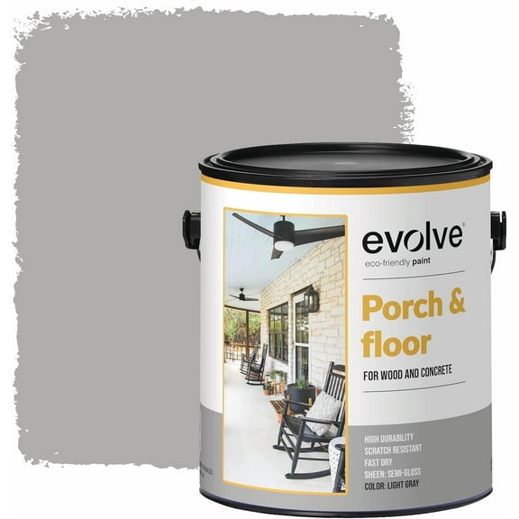 Evolve Porch & Floor Paint, Fast-Drying Wood and Concrete Paint, Light Gray, 1 Gallon