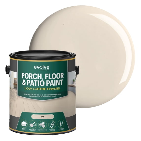 Evolve Porch & Floor Paint, Fast-Drying Wood and Concrete Paint, Tan, 1 Gallon