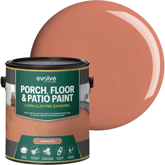 Evolve Porch & Floor Paint, Fast-Drying Wood and Concrete Paint, Terracotta, 1 Gallon