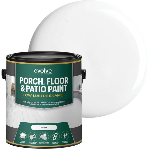 Evolve Porch & Floor Paint, Fast-Drying Wood and Concrete Paint, White, 1 Gallon