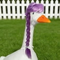 thumbnail image 1 of Porch Goose Apparel Colorful Synthetic Braiding Garden Goose Hair Braids Curly Braiding Hair Outfits with White Bow Decoration for Outdoor Patio & Yard Goose Statues(A), 1 of 1