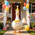 thumbnail image 1 of Porch Goose Birthday Hat and Bib Set for 23 Inch Goose Statue, Birthday Party Goose Outfit Decoration, Lawn Goose Accessories for Garden Porch Patio Yard Celebration Display, 1 of 6