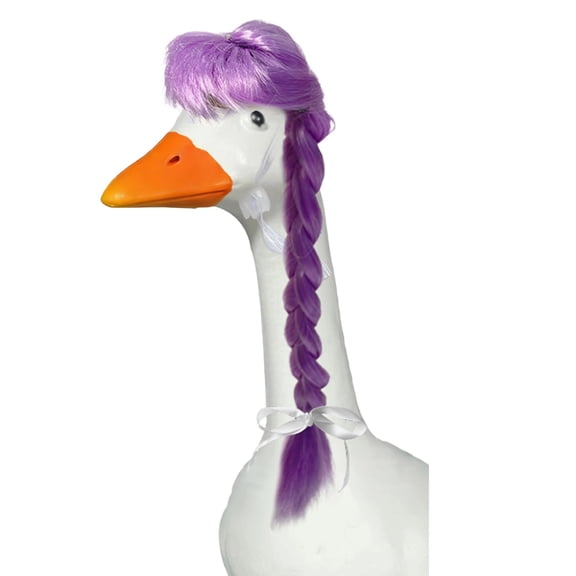 Porch Goose Braid Cute Lawn Goose Statue Braid Porch Goose Outfits for Outdoor Garden Patio Yard Goosey Decoration