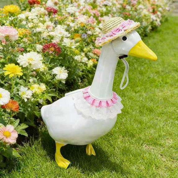Porch Goose Clothes Dress Up Costume – Rustic Lace Fabric Outfit, Adjustable Fit, Assorted Colors – Cute Porch Patio Yard Garden Goose Decoration