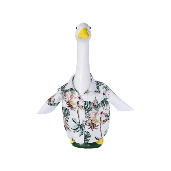 Porch Goose Clothing Only No Goose Figurine, White Shirt For Decoration Or Party Outfit, Fashionable Garden Decor Shirt, Casual Dress For Indoor/Outdoor Decoration, Lightweight &