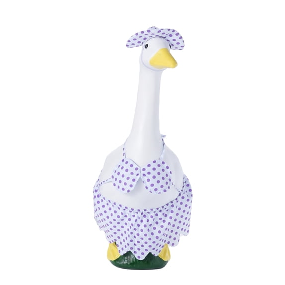 Porch Goose Clothing Set, 1 Clothing + 1 Headpiece, No Goose Figurine Included, Purple Polka Dot Design For Outdoor Decor
